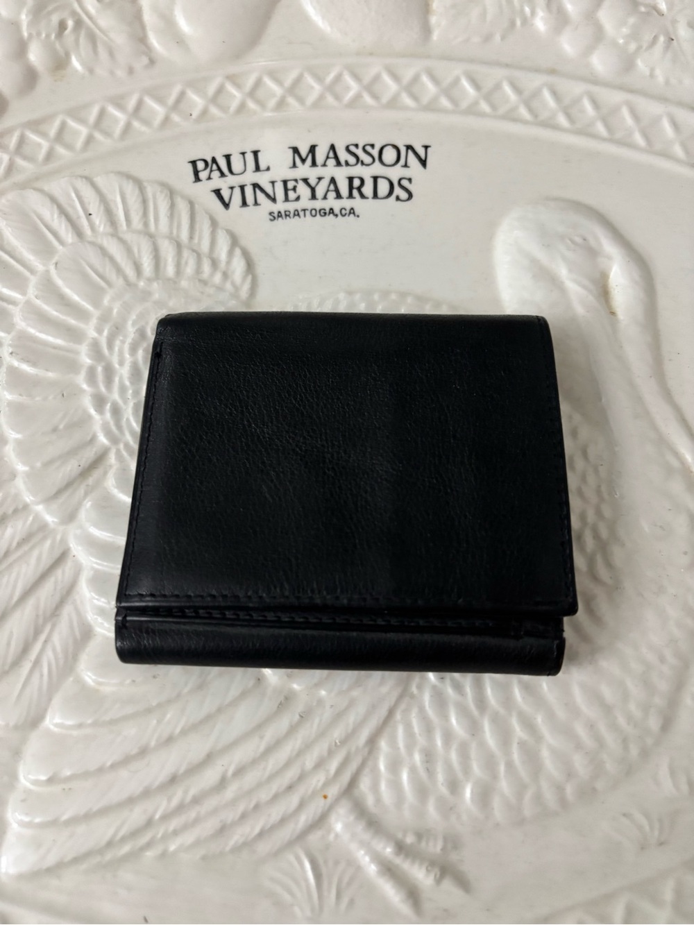 Black  Leather Money Clip Wallet